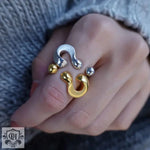 18K gold novel and fashionable irregular-shaped design versatile ring - QH Clothing