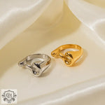 18K gold novel and fashionable irregular-shaped design versatile ring - QH Clothing