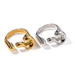 18K gold novel and fashionable irregular-shaped design versatile ring - QH Clothing