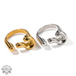 18K gold novel and fashionable irregular-shaped design versatile ring - QH Clothing