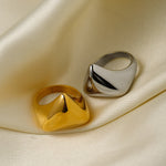 18k gold simple and elegant irregular triangle design versatile ring - QH Clothing