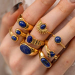 18K Gold Lapis Lazuli Ring - QH Clothing