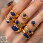 18K Gold Lapis Lazuli Ring - QH Clothing