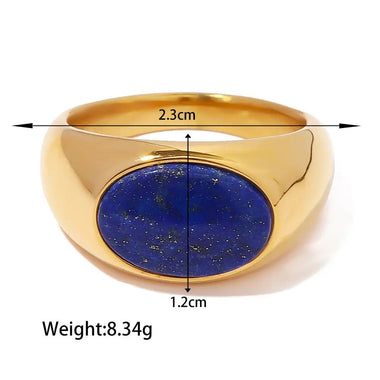 18K Gold Lapis Lazuli Ring - QH Clothing