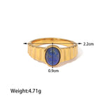 18K Gold Lapis Lazuli Ring - QH Clothing