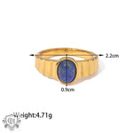 18K Gold Lapis Lazuli Ring - QH Clothing