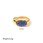 18K Gold Lapis Lazuli Ring - QH Clothing