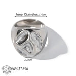 18K Gold Lava Debossed Versatile Ring - QH Clothing