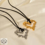 18K Gold Lava Heart Pendant Necklace - QH Clothing