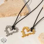 18K Gold Lava Heart Pendant Necklace - QH Clothing