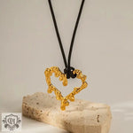 18K Gold Lava Heart Pendant Necklace - QH Clothing