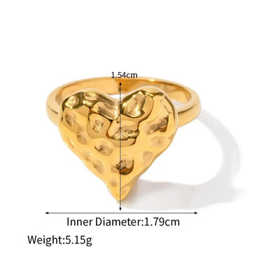 18K Gold Lava Heart Ring - QH Clothing