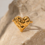 18K Gold Lava Heart Ring - QH Clothing