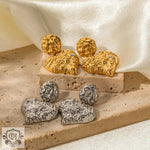 18K Gold Lava Heart Zircon Earrings - QH Clothing