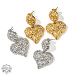 18K Gold Lava Heart Zircon Earrings - QH Clothing