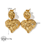 18K Gold Lava Heart Zircon Earrings - QH Clothing