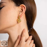 18K Gold Lava Heart Zircon Earrings - QH Clothing