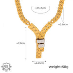 18K gold fashionable letter Y inlaid with zircon design necklace and bracelet set - QH Clothing