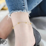 18K Gold Light Beaded Anklet - QH Clothing