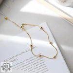 18K Gold Light Beaded Anklet - QH Clothing