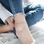 18K Gold Light Beaded Anklet - QH Clothing