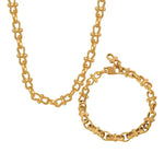 18K Gold Link Chain Bracelet & Necklace - QH Clothing