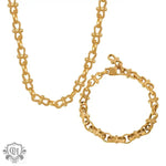 18K Gold Link Chain Bracelet & Necklace - QH Clothing