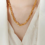 18K Gold Link Chain Bracelet & Necklace - QH Clothing