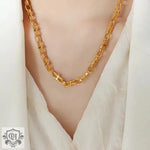 18K Gold Link Chain Bracelet & Necklace - QH Clothing