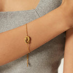 18K Gold Linked Double Circle Pendant Bracelet - QH Clothing