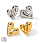 18K Gold Liquid Heart Drop Earrings - QH Clothing