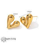 18K Gold Liquid Heart Drop Earrings - QH Clothing