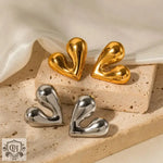 18K Gold Liquid Heart Drop Earrings - QH Clothing