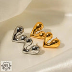 18K Gold Liquid Heart Drop Earrings - QH Clothing