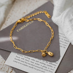 18K gold exquisite and noble lotus design light luxury style anklet - QH Clothing