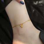 18K gold exquisite and noble lotus design light luxury style anklet - QH Clothing