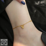 18K gold exquisite and noble lotus design light luxury style anklet - QH Clothing