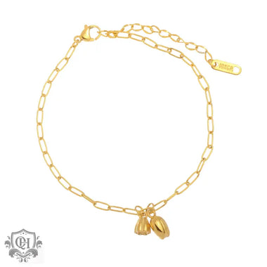 18K gold exquisite and noble lotus design light luxury style anklet - QH Clothing