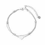 18K gold exquisite simple round beads with love double-layer design bracelet - QH Clothing