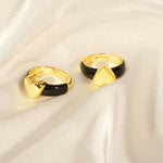 18K gold classic fashionable love design simple style open ring - QH Clothing