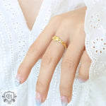 18K Gold Love Heart Hollow Design Ring - QH Clothing