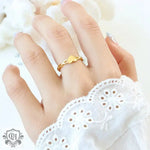 18K Gold Love Heart Hollow Design Ring - QH Clothing