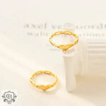 18K Gold Love Heart Hollow Design Ring - QH Clothing