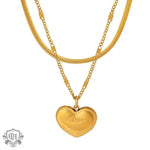 18K Gold "Love You" Heart Pendant Necklace - QH Clothing