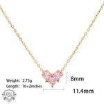 18K Gold Love Zircon Inlay Pendant Necklace - QH Clothing