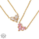 18K Gold Love Zircon Inlay Pendant Necklace - QH Clothing