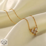 18K Gold Love Zircon Inlay Pendant Necklace - QH Clothing