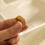 18K Gold Mesh Design Ring - QH Clothing