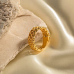 18K Gold Mesh Design Ring - QH Clothing