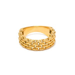 18K Gold Mesh Design Ring - QH Clothing